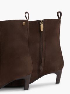 Kitten Heel Suede Ankle Boots — Brown 6