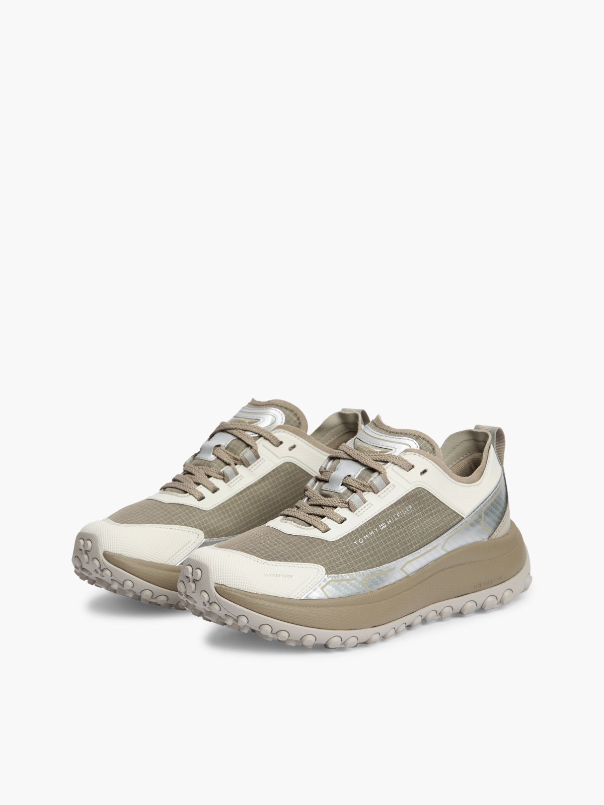 The Canyon Waterproof Reflective Trainers — Beige