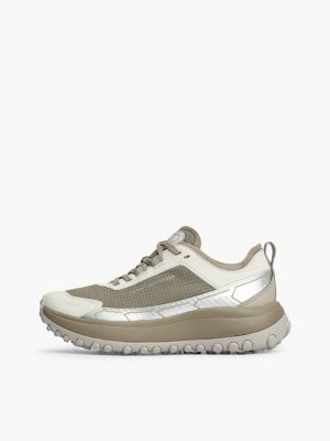 beige outdoor waterproof reflective trainers for women tommy hilfiger