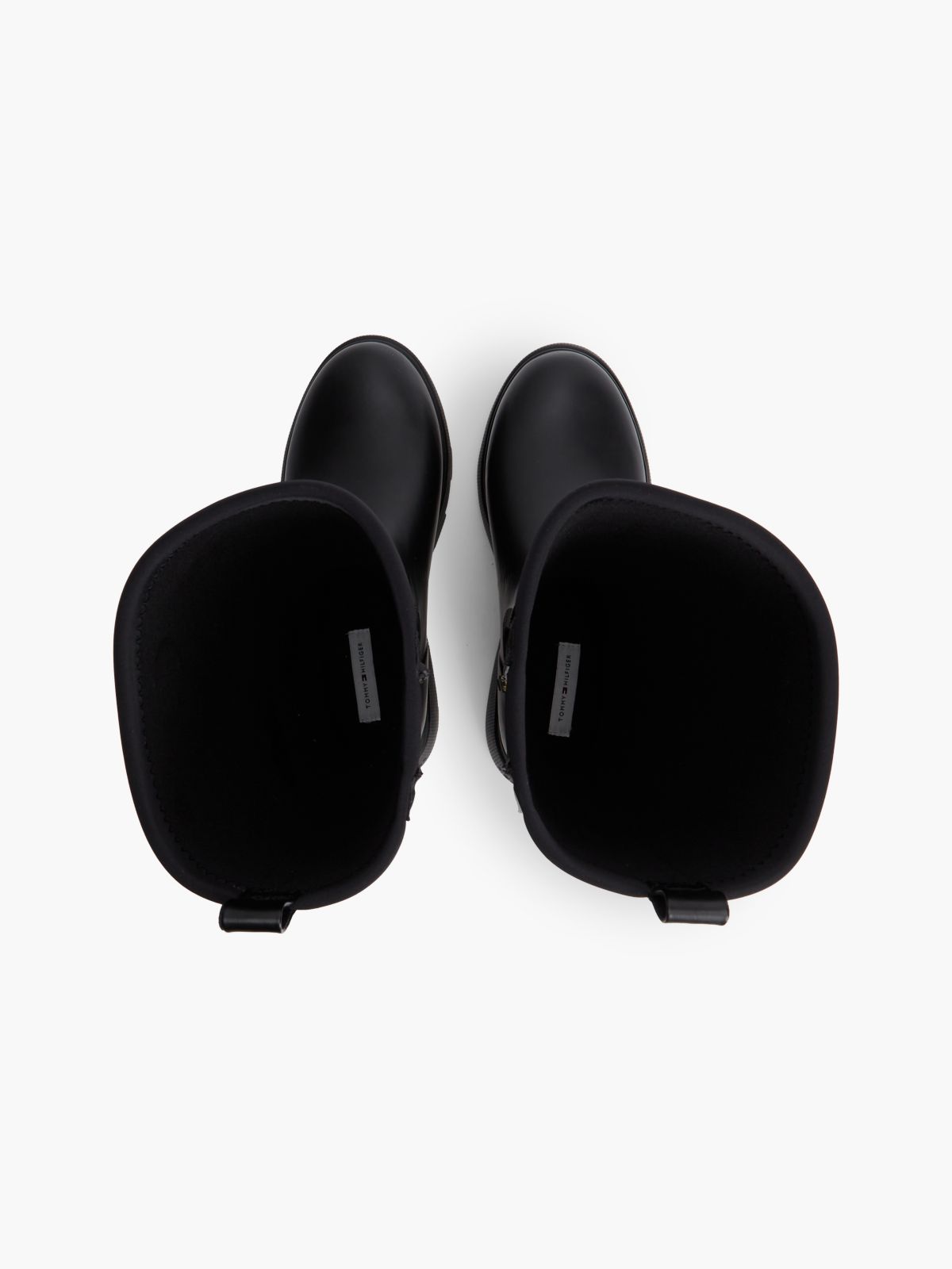 TH Monogram Knee-High Cleat Rain Boots — Black