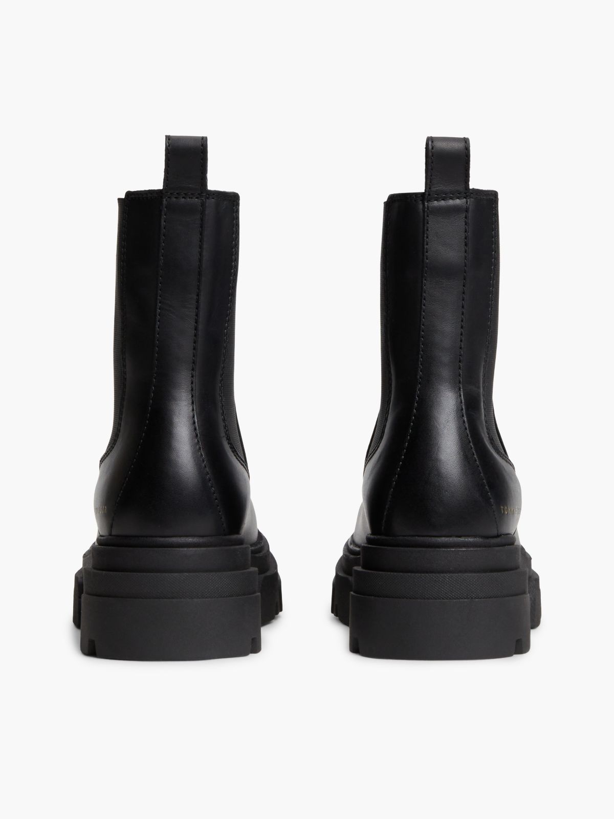 Leather Chunky Chelsea Boots — Black
