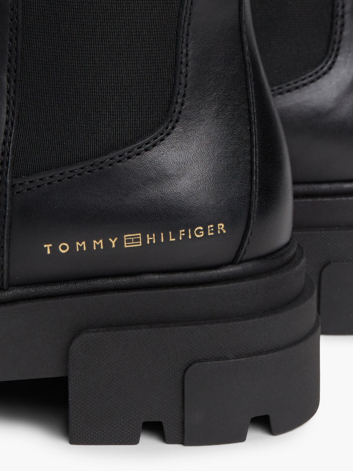 Leather Chunky Chelsea Boots — Black