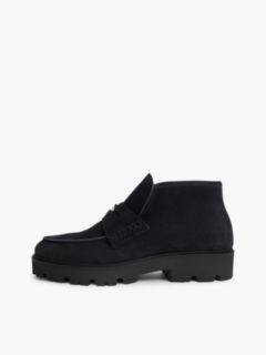 TH Monogram Suede Penny Loafer Boots — Blue 7