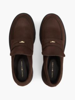 TH Monogram Suede Penny Loafer Boots — Brown 3
