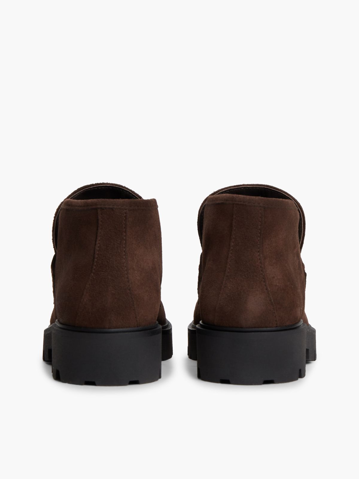 TH Monogram Suede Penny Loafer Boots — Brown
