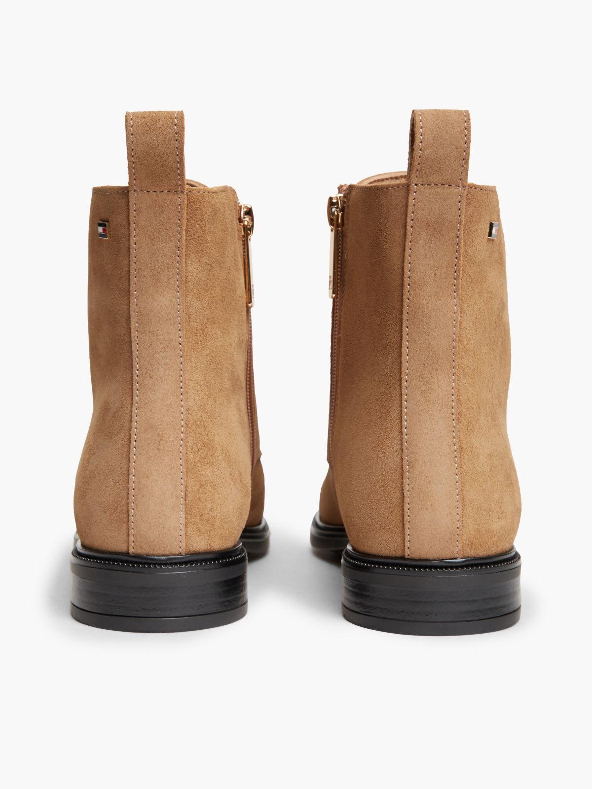 Suede Enamel Flag Lace-Up Boots — Khaki