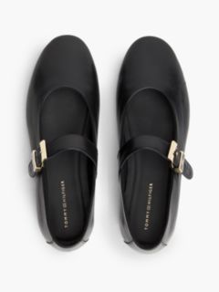 Leather Buckle Mary Jane Ballerinas — Black 3