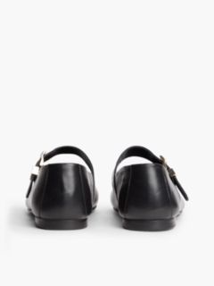 Leather Buckle Mary Jane Ballerinas — Black 4