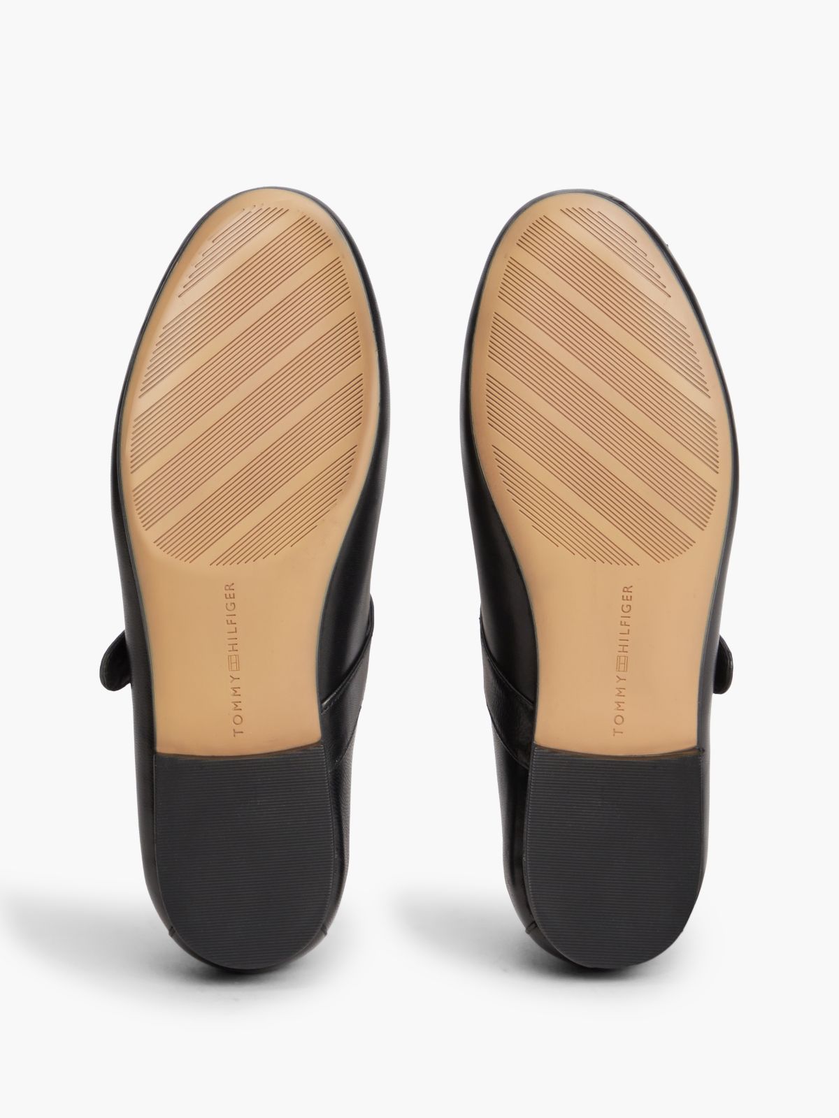 Leather Buckle Mary Jane Ballerinas — Black