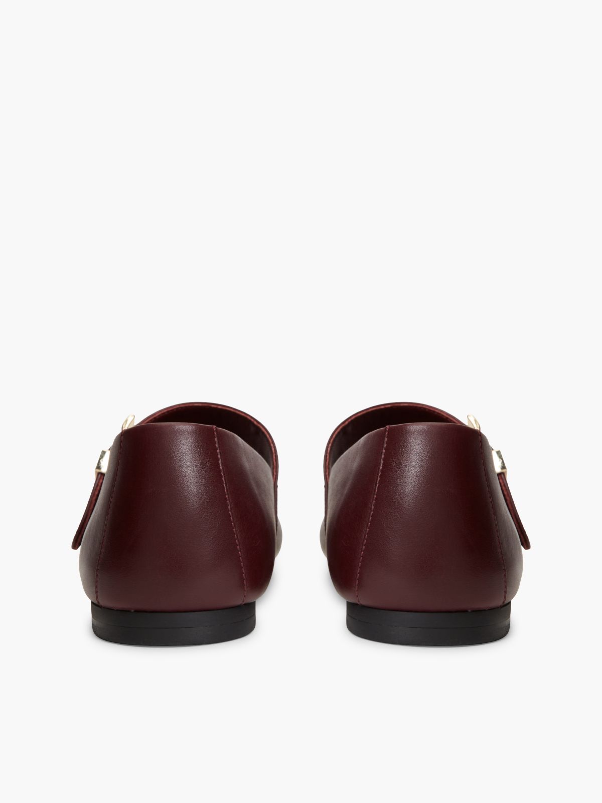 Leather Buckle Mary Jane Ballerinas — Red
