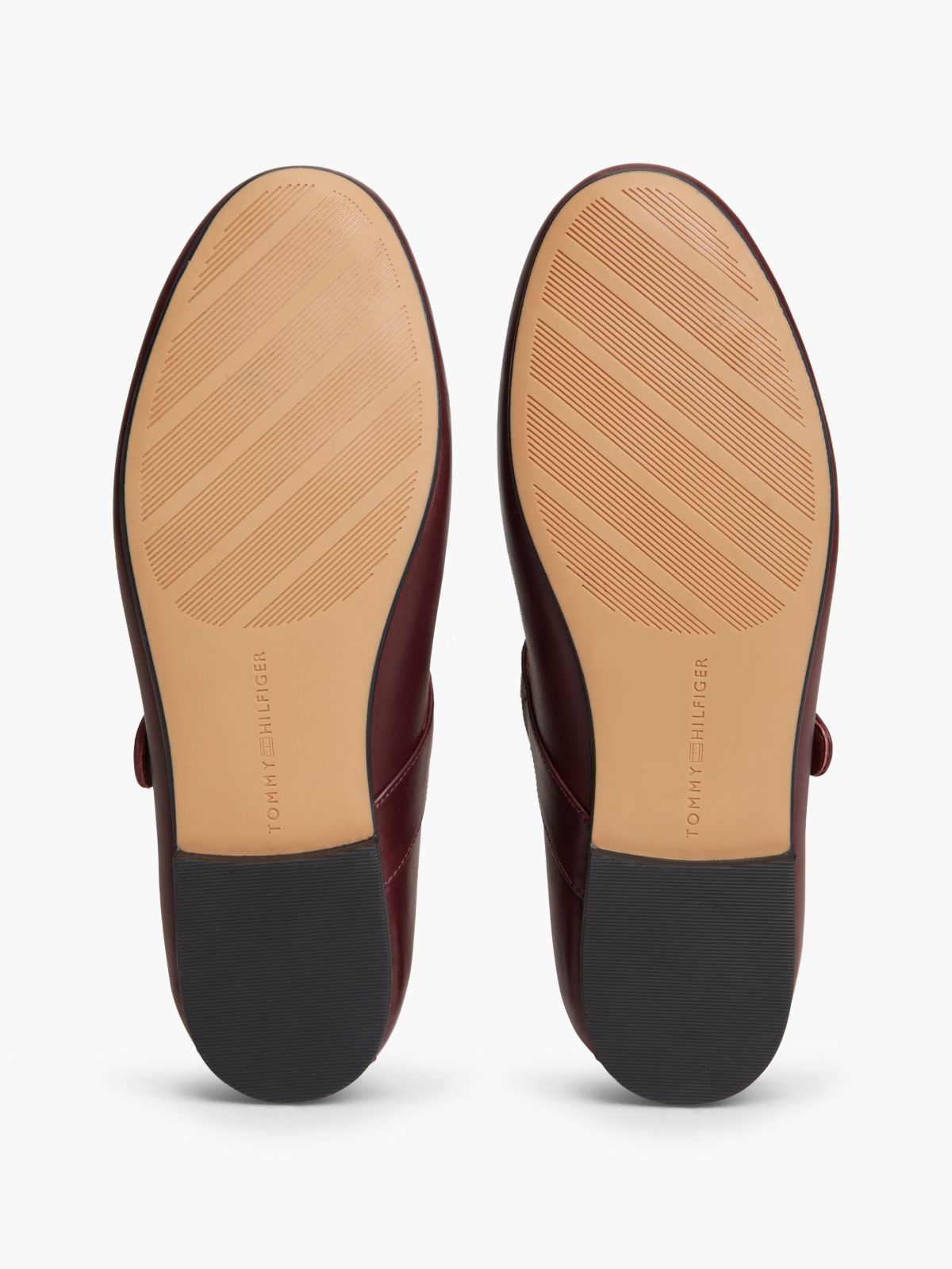 Leather Buckle Mary Jane Ballerinas — Red