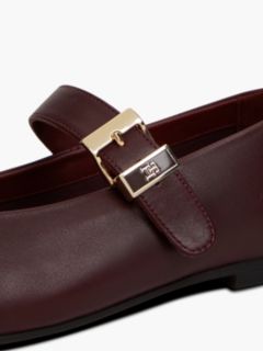 Leather Buckle Mary Jane Ballerinas — Red 6
