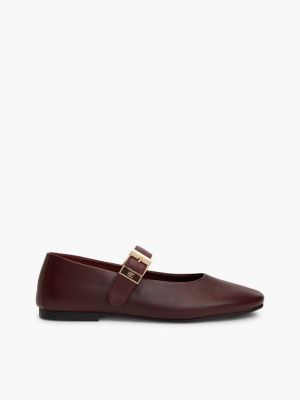 bailarinas mary jane de piel con hebilla red de mujeres tommy hilfiger