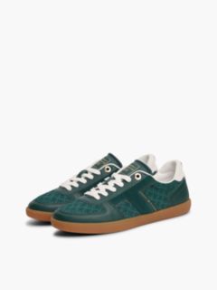 TH Tribeca Leather Embossed Monogram Trainers — Green 2
