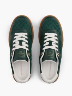 TH Tribeca Leather Embossed Monogram Trainers — Green 3