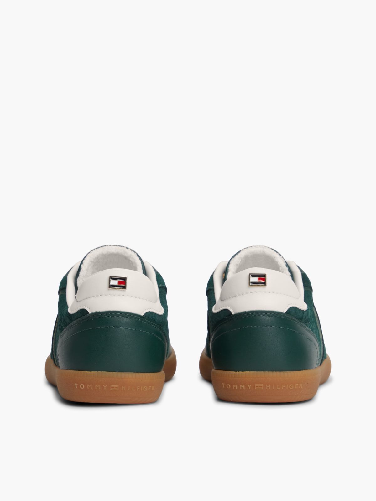 TH Tribeca Leather Embossed Monogram Trainers — Green