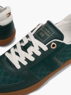 TH Tribeca Leather Embossed Monogram Trainers — Green 6