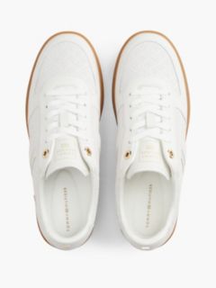 TH Tribeca Leather Embossed Monogram Trainers — White 3