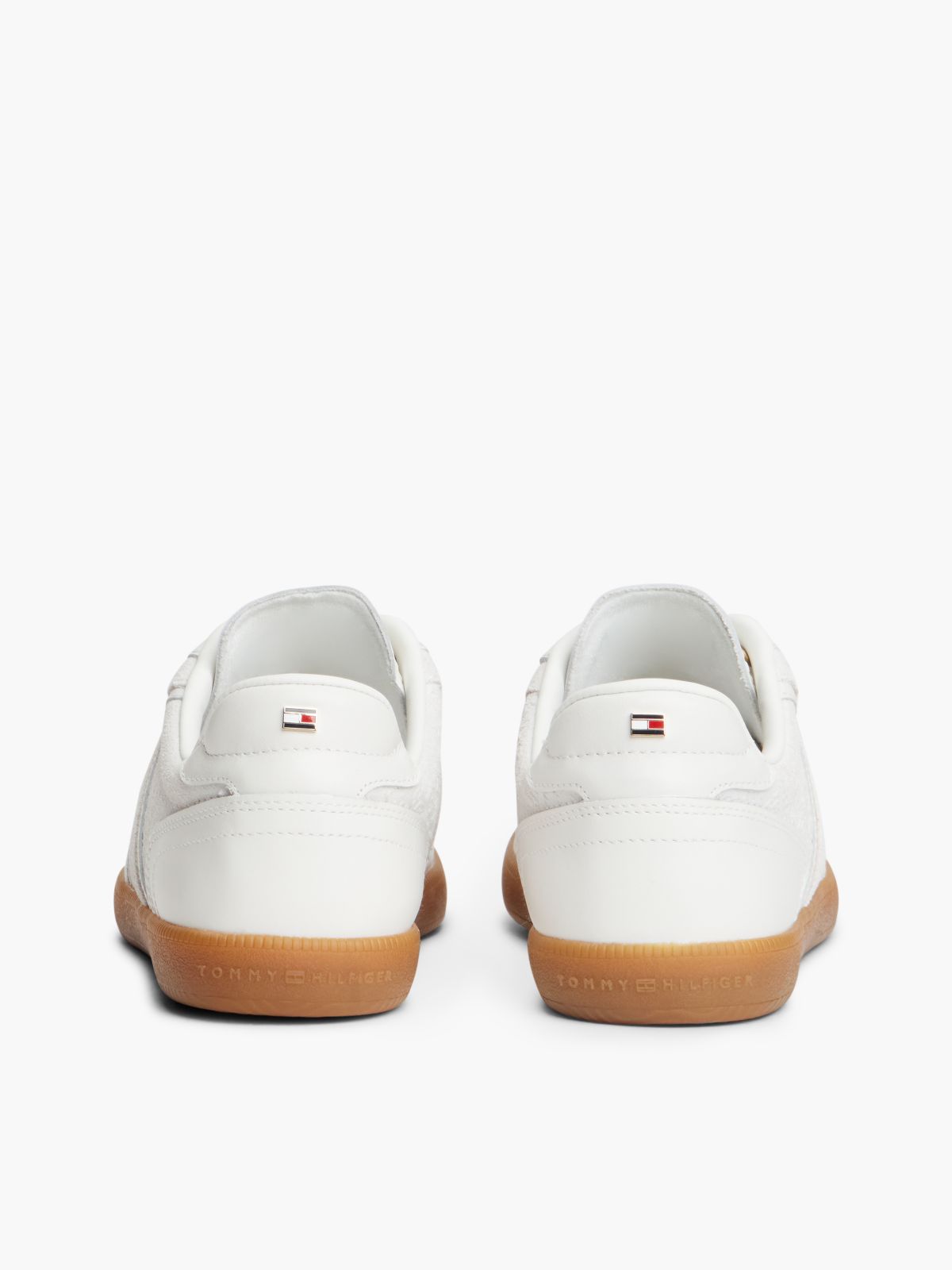 TH Tribeca Leather Embossed Monogram Trainers — White