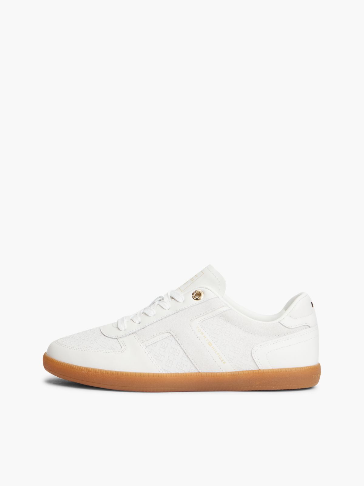 TH Tribeca Leather Embossed Monogram Trainers — White