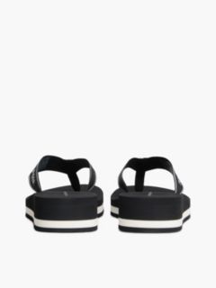 Logo Webbing Strap Wedge Flip-Flops — Black 4