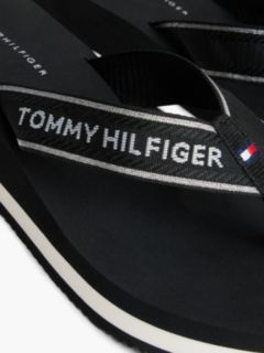 Logo Webbing Strap Wedge Flip-Flops — Black 6