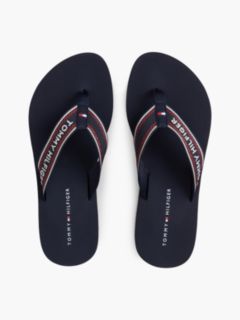 Logo Webbing Strap Wedge Flip-Flops — Blue 3