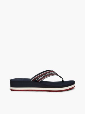 sandali infradito con plateau e logo blue da donne tommy hilfiger