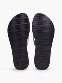 TH Monogram Webbing Strap Wedge Flip-Flops — Blue 5