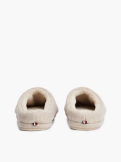 Logo Embroidery Flannel Slippers — Beige 4