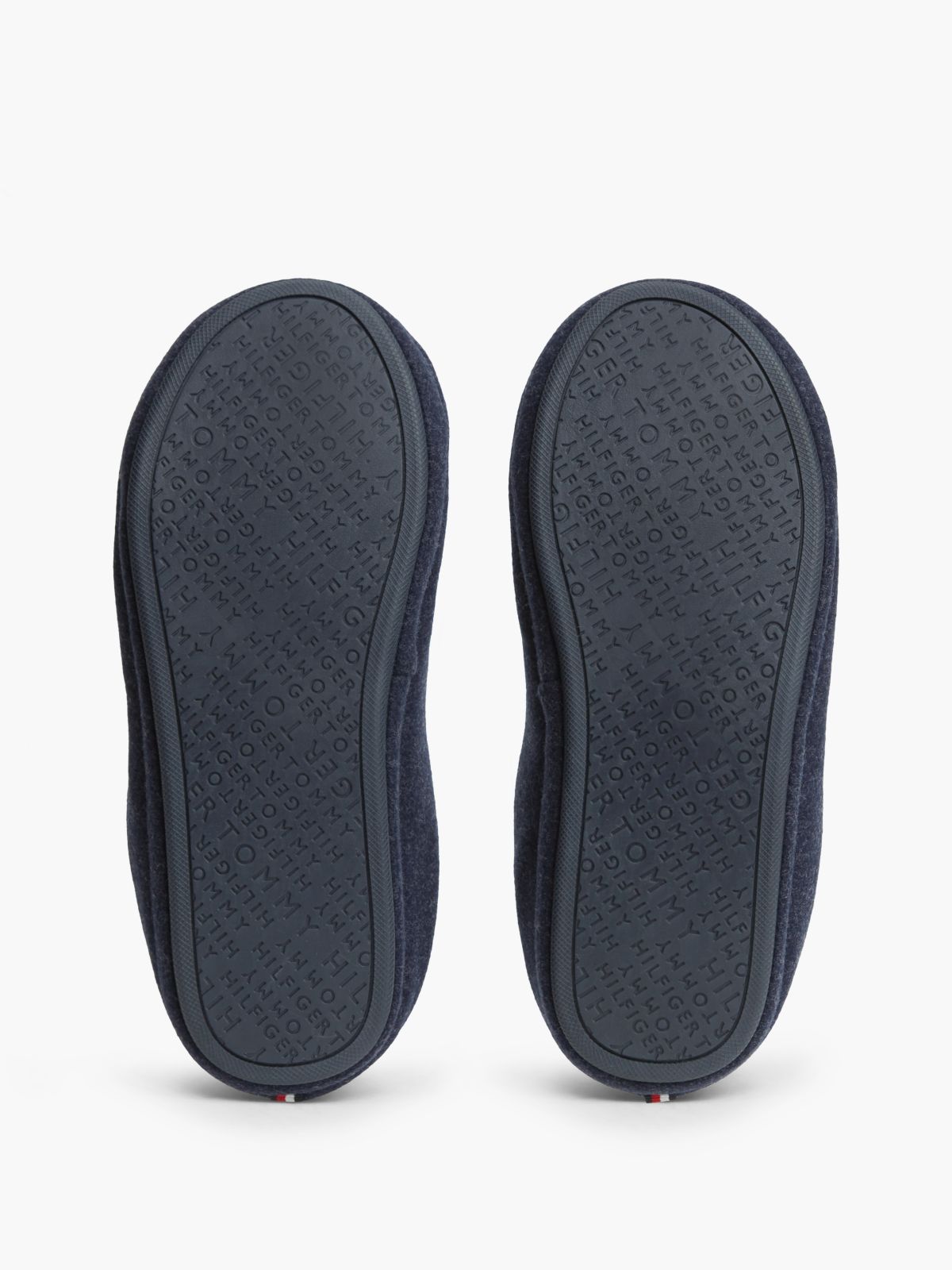 Logo Embroidery Flannel Slippers — Blue