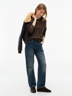 sneakers zero drop in pelle scamosciata con suola vibram marrone da donne tommy hilfiger