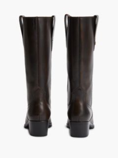 TH Monogram Leather Cowboy Boots — Brown 4