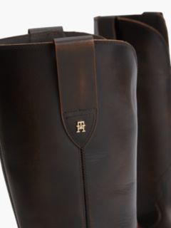 TH Monogram Leather Cowboy Boots — Brown 6