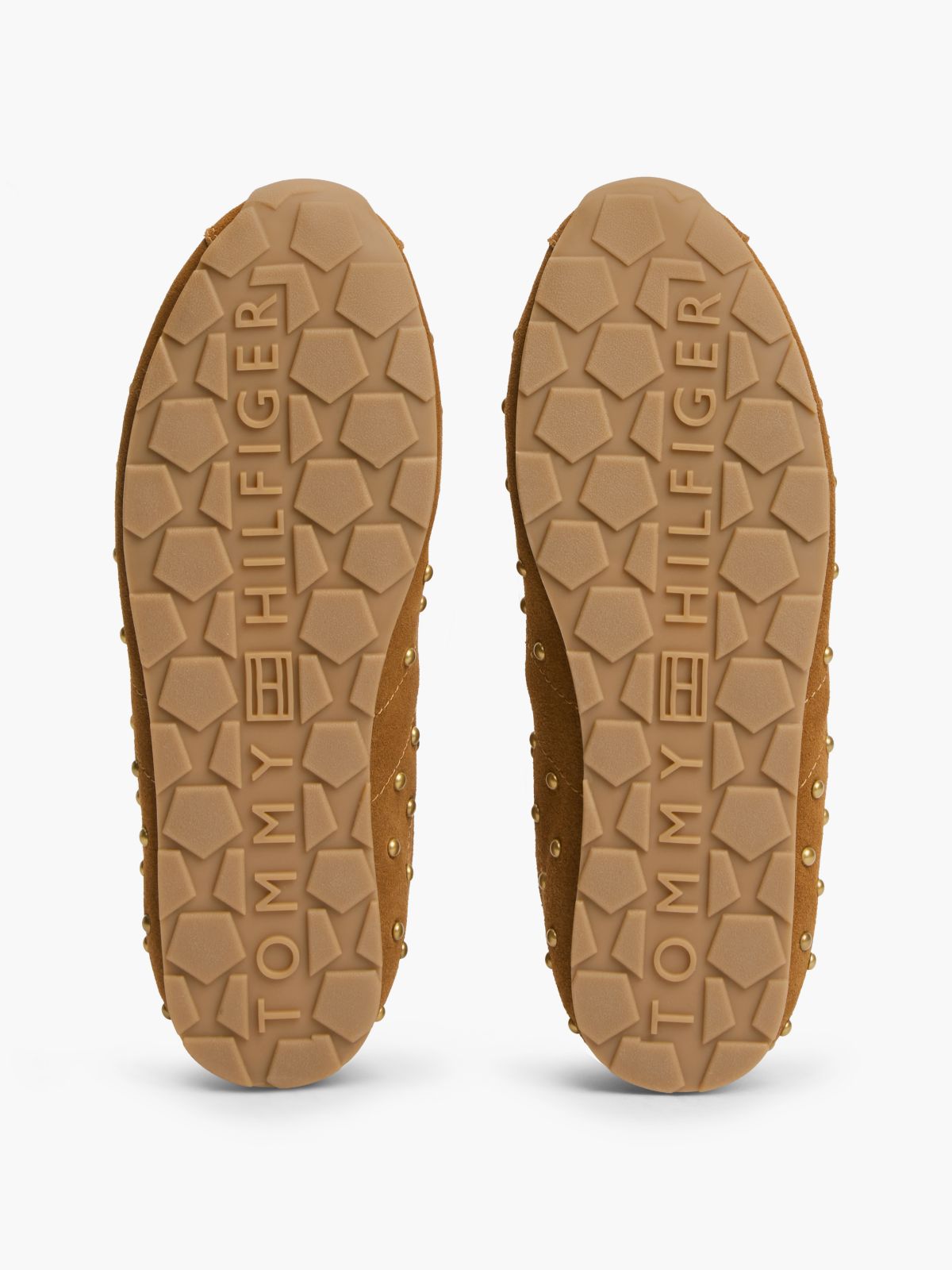 Suede Studded Low Profile Trainers — Brown