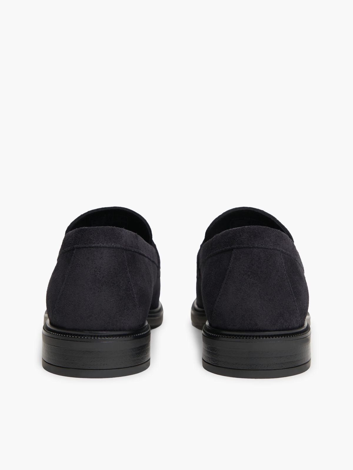 Suede Fringe Horsebit Loafers — Blue