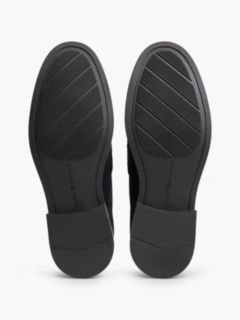 Suede Fringe Horsebit Loafers — Blue 5