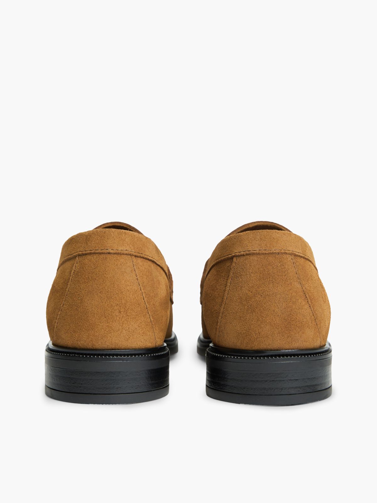 Suede Fringe Horsebit Loafers — Brown