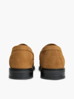Suede Fringe Horsebit Loafers — Brown 4