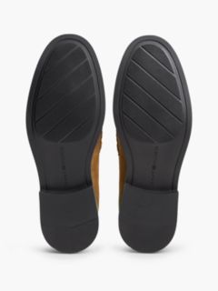 Suede Fringe Horsebit Loafers — Brown 5