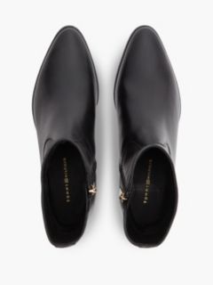 Leather Zip-Up Ankle Boots — Black 3