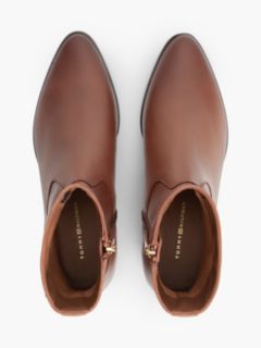 Leather Zip-Up Ankle Boots — Brown 3