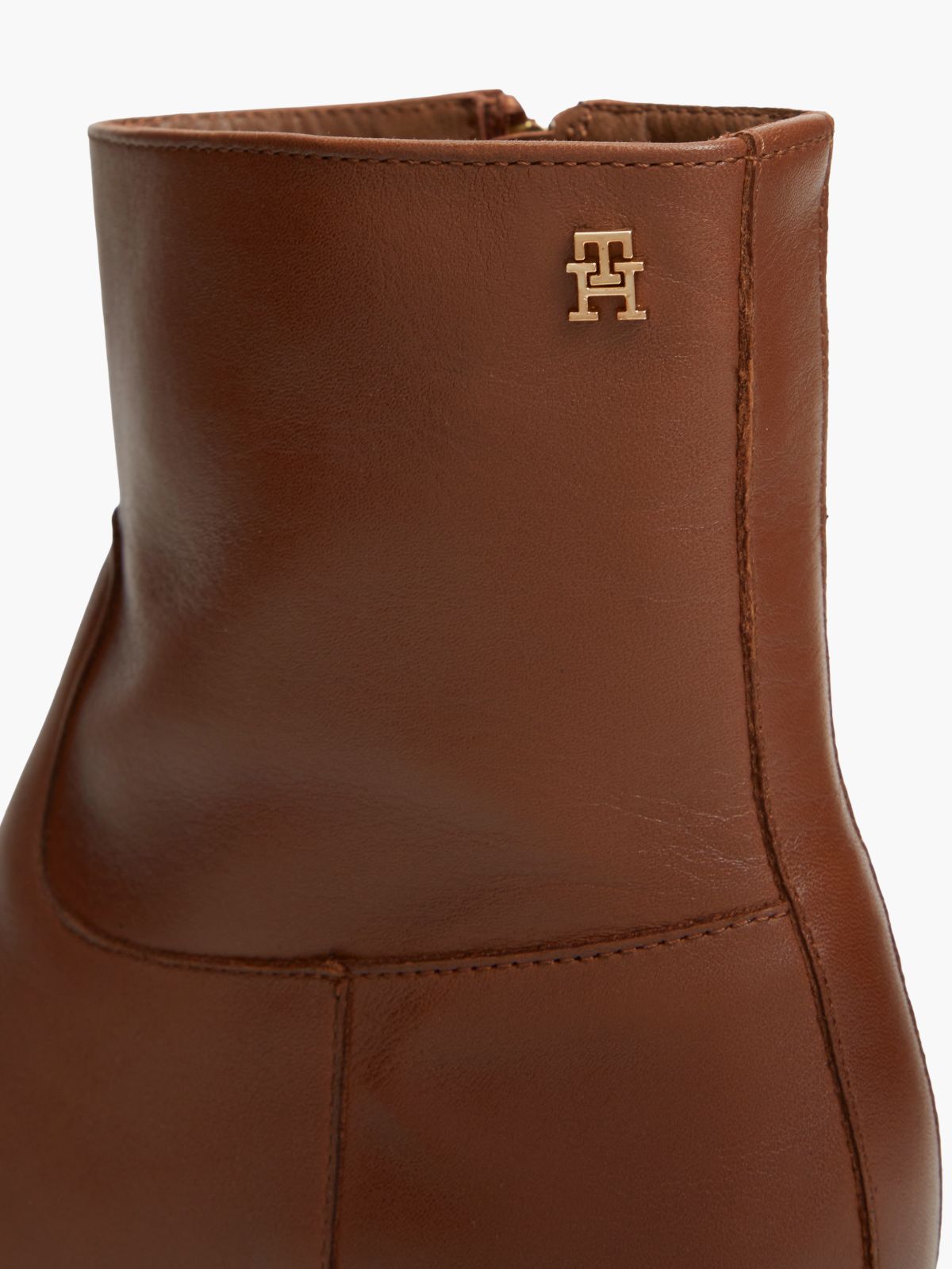 Leather Zip-Up Ankle Boots — Brown