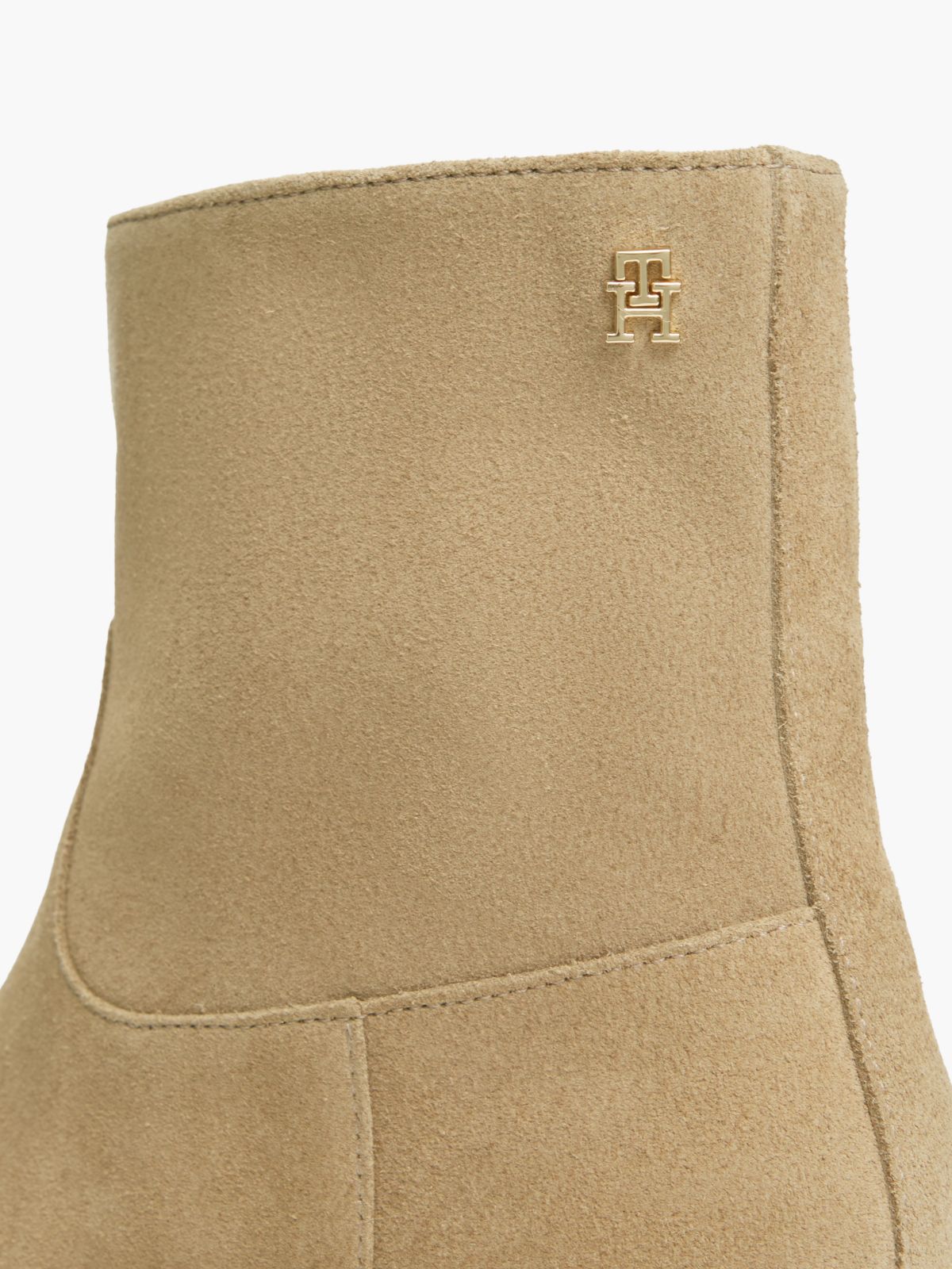 Suede Zip-Up Ankle Boots — Khaki