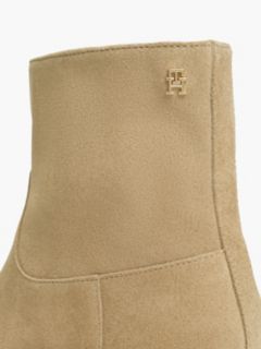 Suede Zip-Up Ankle Boots — Khaki 6