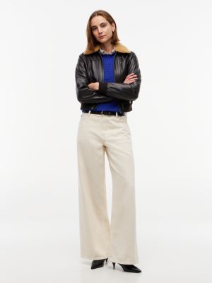 stivaletti con tacco in pelle effetto coccodrillo nero da donne tommy hilfiger