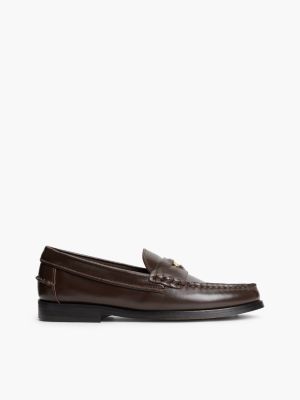 mocassini in pelle brown da donne tommy hilfiger
