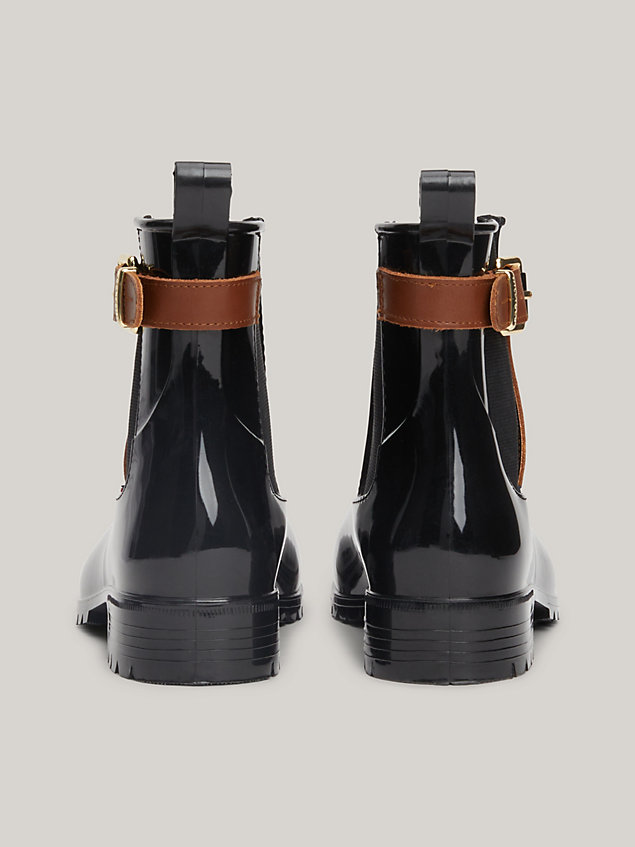 black buckled ankle wellies for women tommy hilfiger