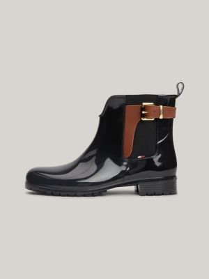 Buckled Ankle Wellies | Black | Tommy Hilfiger