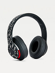 czarny słuchawki bezprzewodowe z logo dla unisex - tommy hilfiger